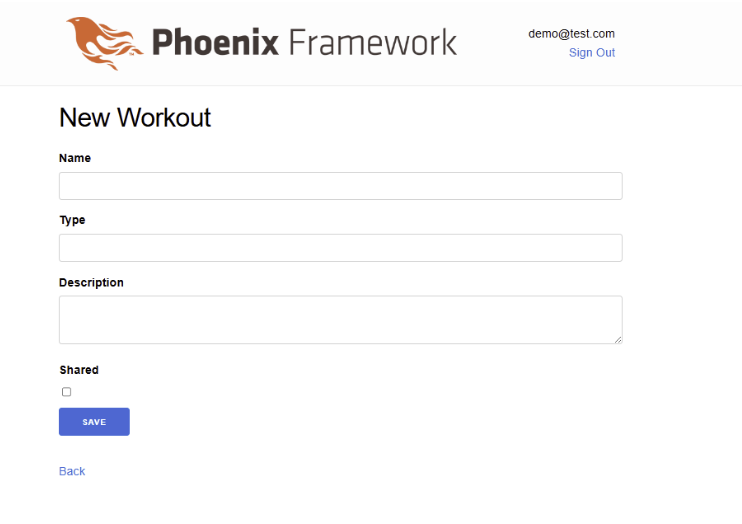 New Workout Form